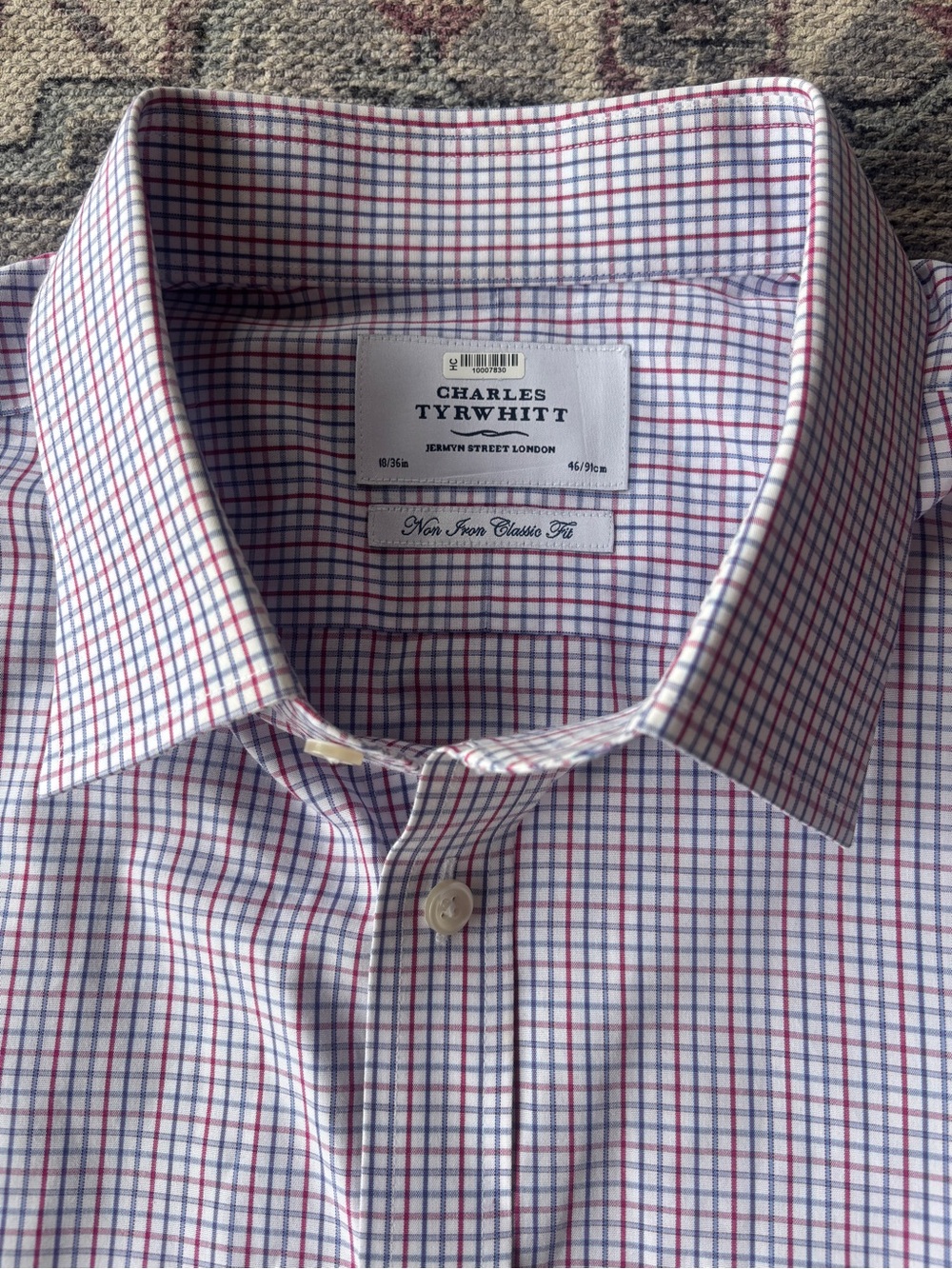 Charles Tyrwhitt Blue and Red Mini Check Dress Shirt